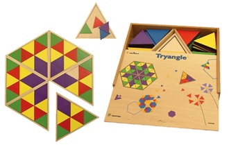Jeu de pose avec triangles colorés -- 1100239